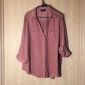 IZ Pink and Black Chiffon Shirt